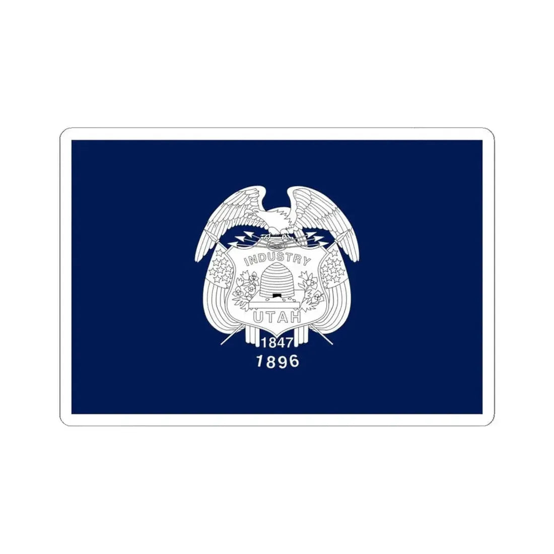 Flag of Utah 1911-1913 (United States) STICKER Vinyl Kiss-Cut Decal 6 Inch White - The Sticker Space