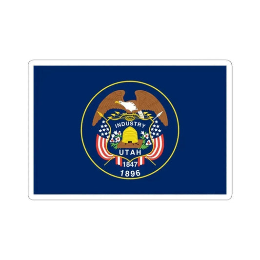 Flag of Utah 1922-2011 (United States) STICKER Vinyl Kiss-Cut Decal 2 Inch White - The Sticker Space