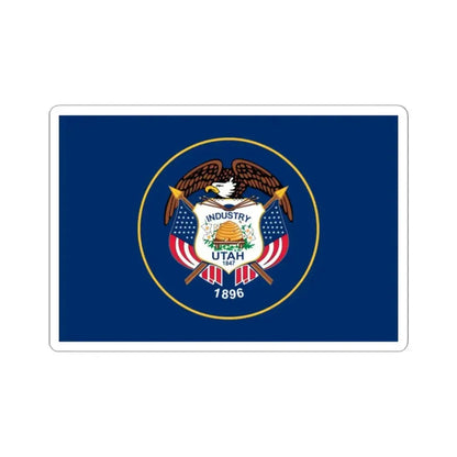 Flag of Utah 2011-2024 3-2 (United States) STICKER Vinyl Kiss-Cut Decal 2 Inch White - The Sticker Space