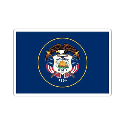 Flag of Utah 2011-2024 3-2 (United States) STICKER Vinyl Kiss-Cut Decal 3 Inch White - The Sticker Space