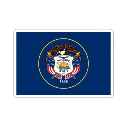 Flag of Utah 2011-2024 3-2 (United States) STICKER Vinyl Kiss-Cut Decal 6 Inch White - The Sticker Space