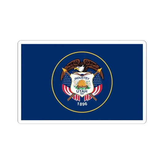 Flag of Utah 2011-2024 (United States) STICKER Vinyl Kiss-Cut Decal 2 Inch White - The Sticker Space