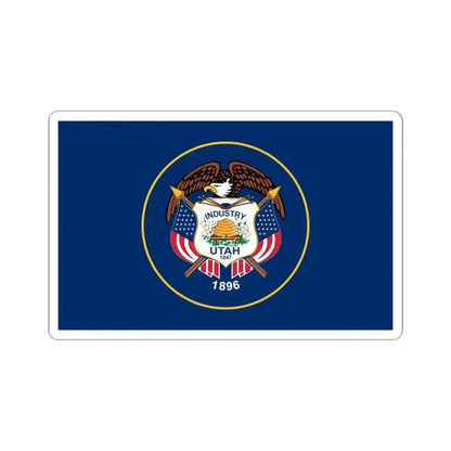 Flag of Utah 2011-2024 (United States) STICKER Vinyl Kiss-Cut Decal 3 Inch White - The Sticker Space