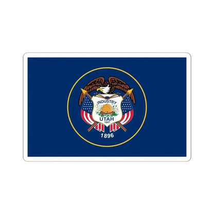 Flag of Utah 2011-2024 (United States) STICKER Vinyl Kiss-Cut Decal 4 Inch White - The Sticker Space