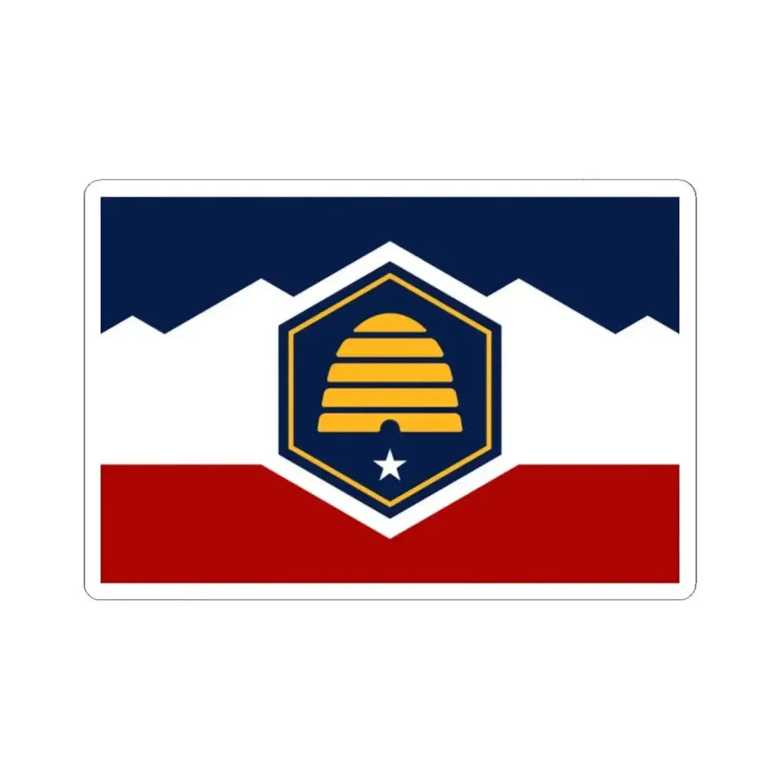 Flag of Utah 3-2 (United States) STICKER Vinyl Kiss-Cut Decal 2 Inch White - The Sticker Space