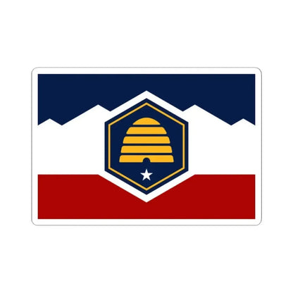Flag of Utah 3-2 (United States) STICKER Vinyl Kiss-Cut Decal 2 Inch White - The Sticker Space
