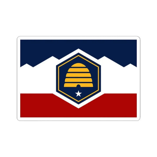 Flag of Utah 3-2 (United States) STICKER Vinyl Kiss-Cut Decal 2 Inch White - The Sticker Space