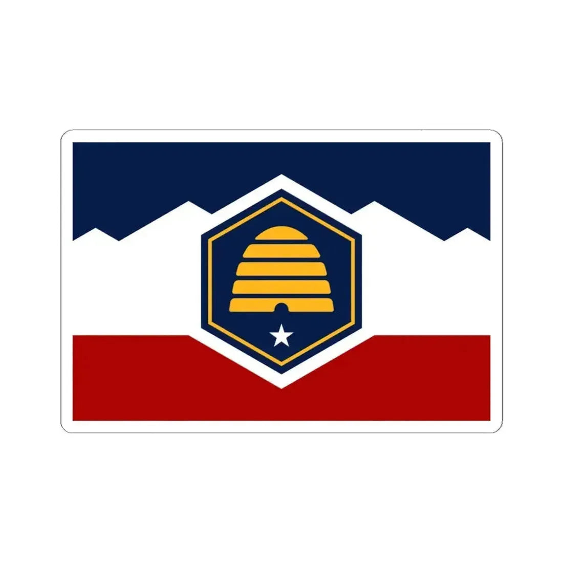 Flag of Utah 3-2 (United States) STICKER Vinyl Kiss-Cut Decal 6 Inch White - The Sticker Space