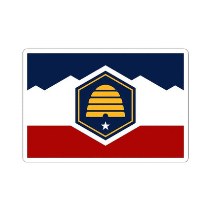 Flag of Utah 3-2 (United States) STICKER Vinyl Kiss-Cut Decal 6 Inch White - The Sticker Space