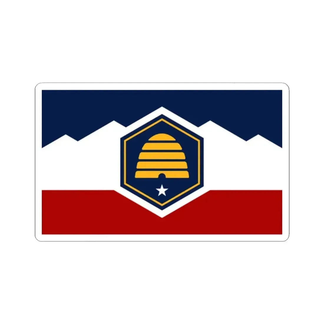 Flag of Utah (United States) STICKER Vinyl Kiss-Cut Decal 2 Inch White - The Sticker Space