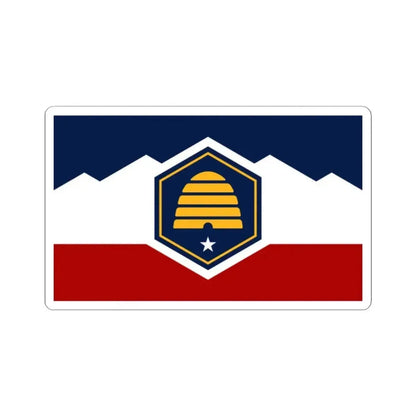Flag of Utah (United States) STICKER Vinyl Kiss-Cut Decal 2 Inch White - The Sticker Space