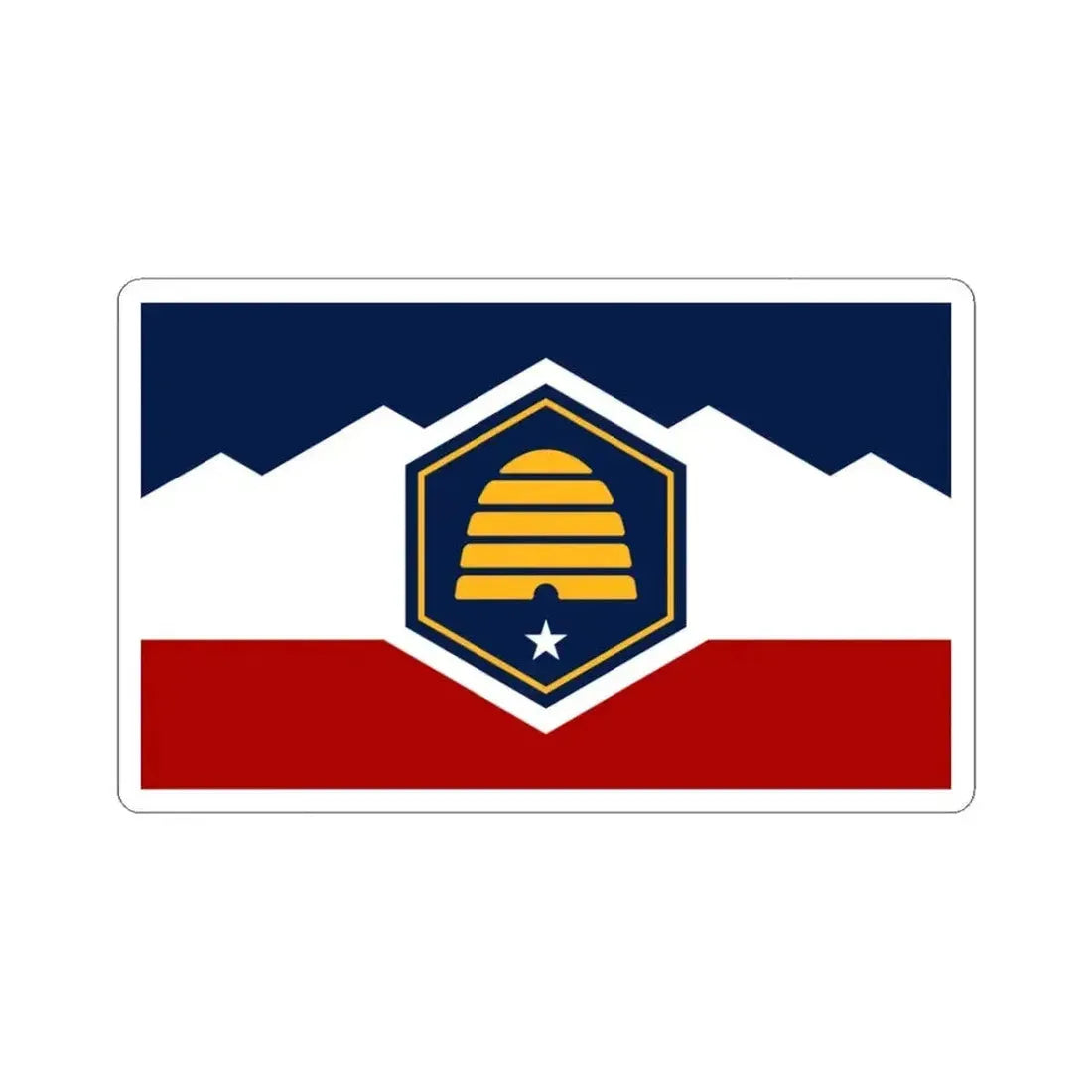 Flag of Utah (United States) STICKER Vinyl Kiss-Cut Decal 3 Inch White - The Sticker Space