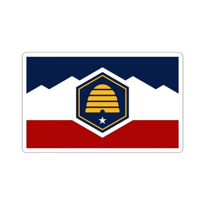 Flag of Utah (United States) STICKER Vinyl Kiss-Cut Decal 3 Inch White - The Sticker Space