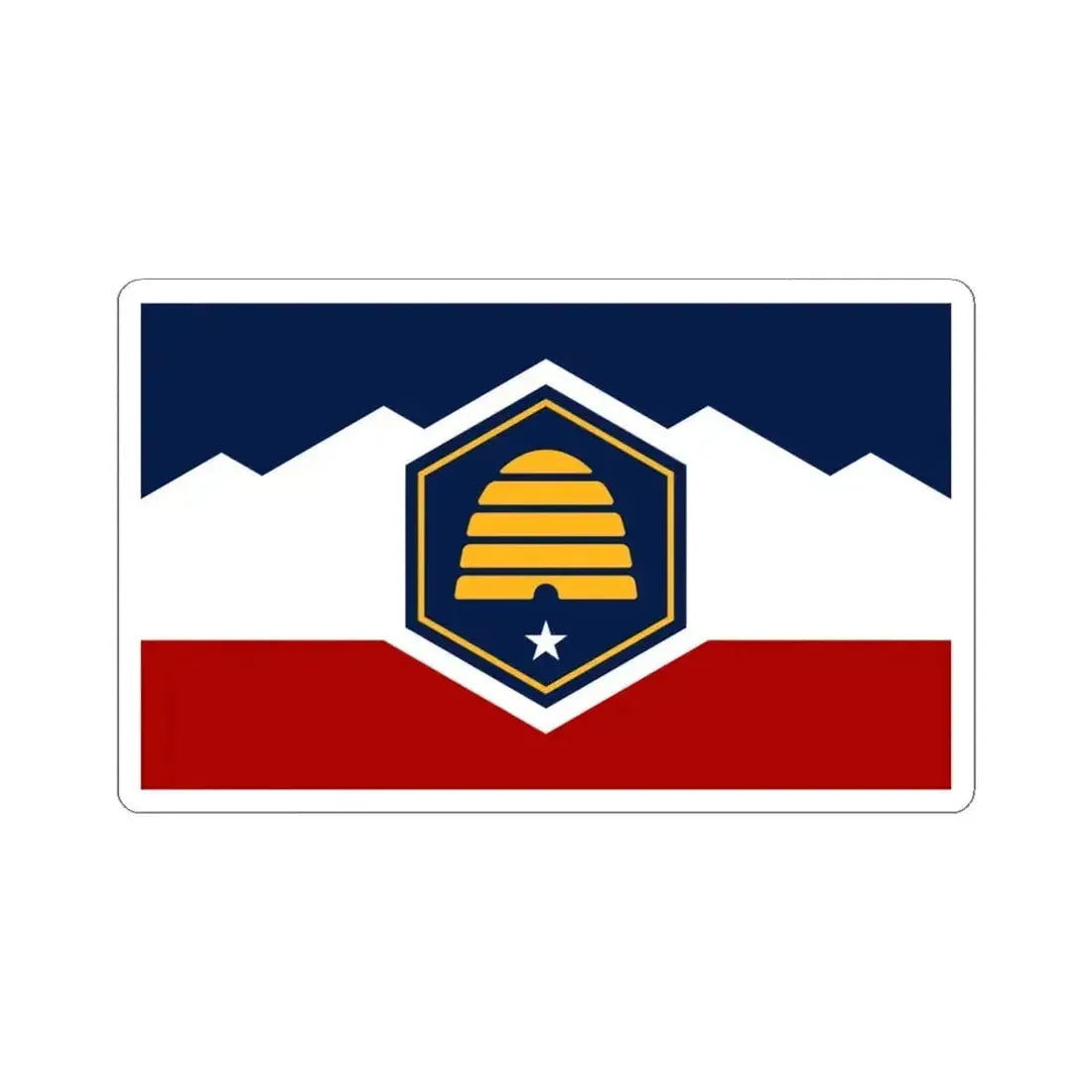 Flag of Utah (United States) STICKER Vinyl Kiss-Cut Decal 4 Inch White - The Sticker Space
