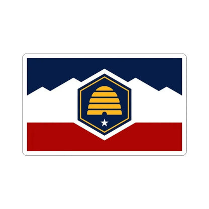Flag of Utah (United States) STICKER Vinyl Kiss-Cut Decal 4 Inch White - The Sticker Space