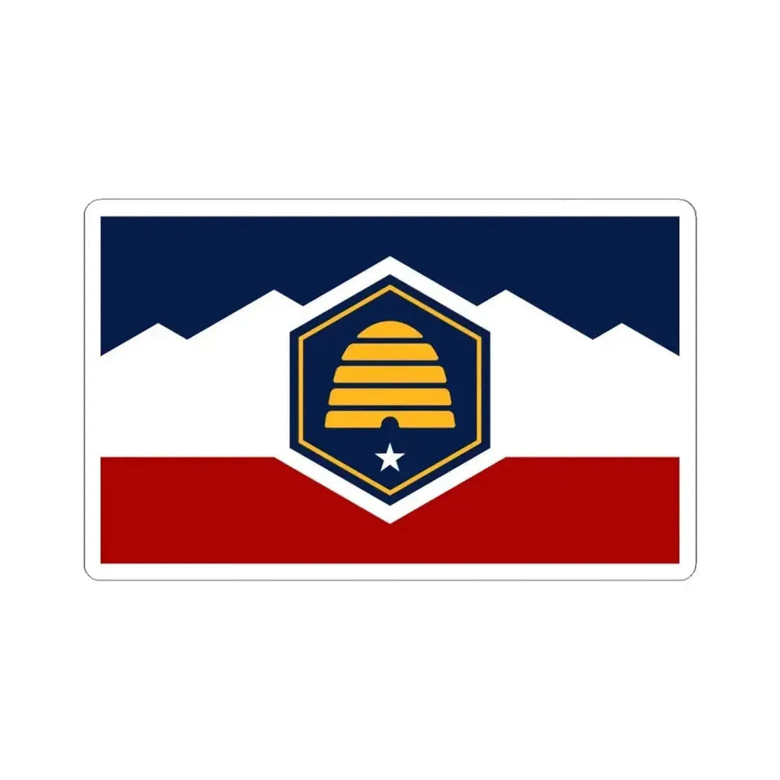 Flag of Utah (United States) STICKER Vinyl Kiss-Cut Decal 6 Inch White - The Sticker Space