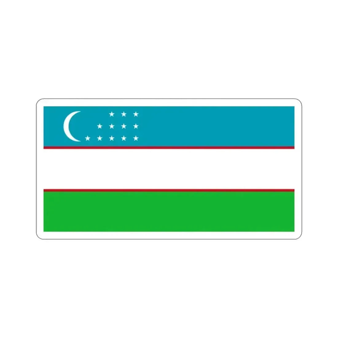 Flag of Uzbekistan STICKER Vinyl Die-Cut Decal 2 Inch - The Sticker Space