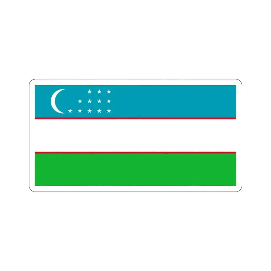 Flag of Uzbekistan STICKER Vinyl Die-Cut Decal - The Sticker Space