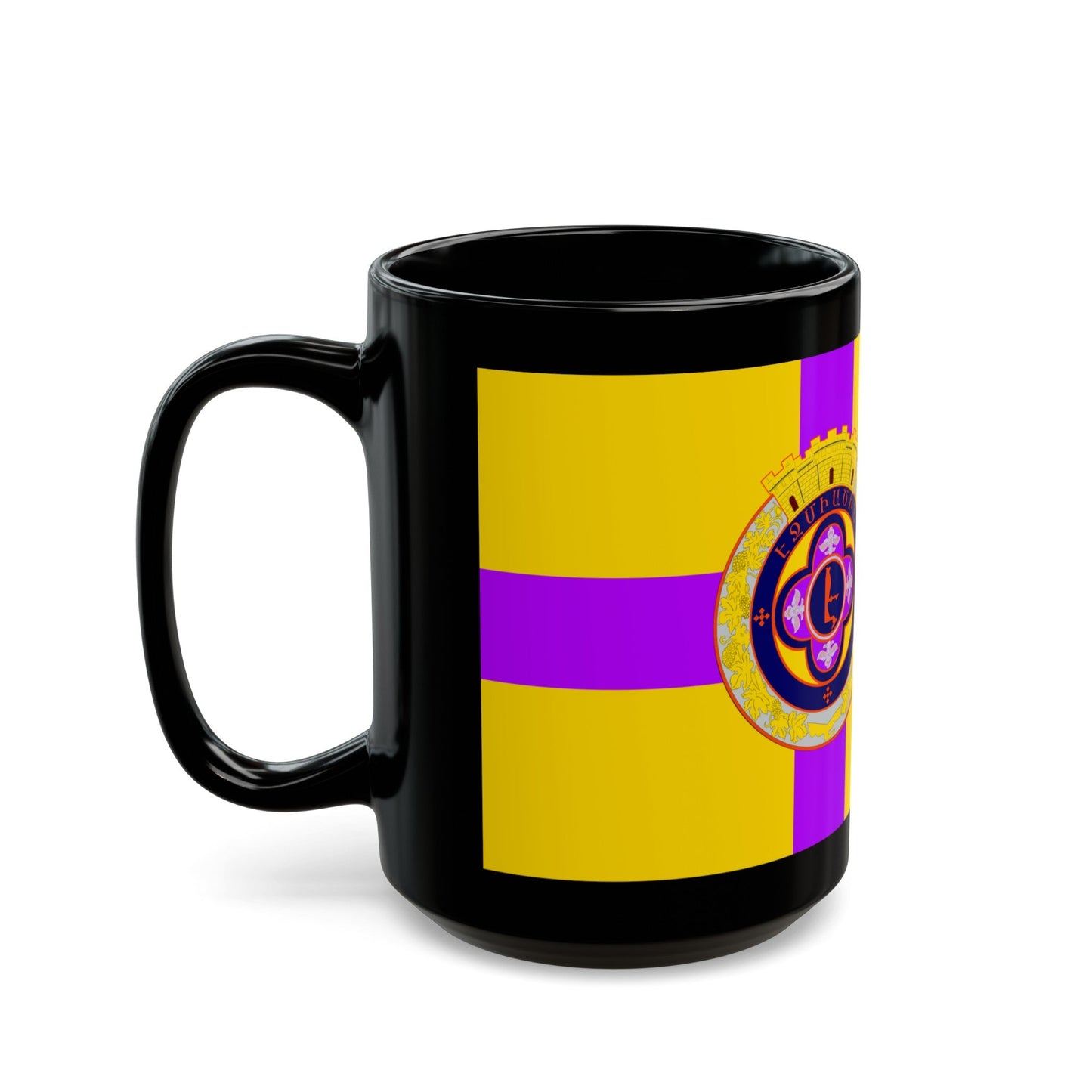 Flag of Vagharshapat Armenia - Black Coffee Mug-The Sticker Space