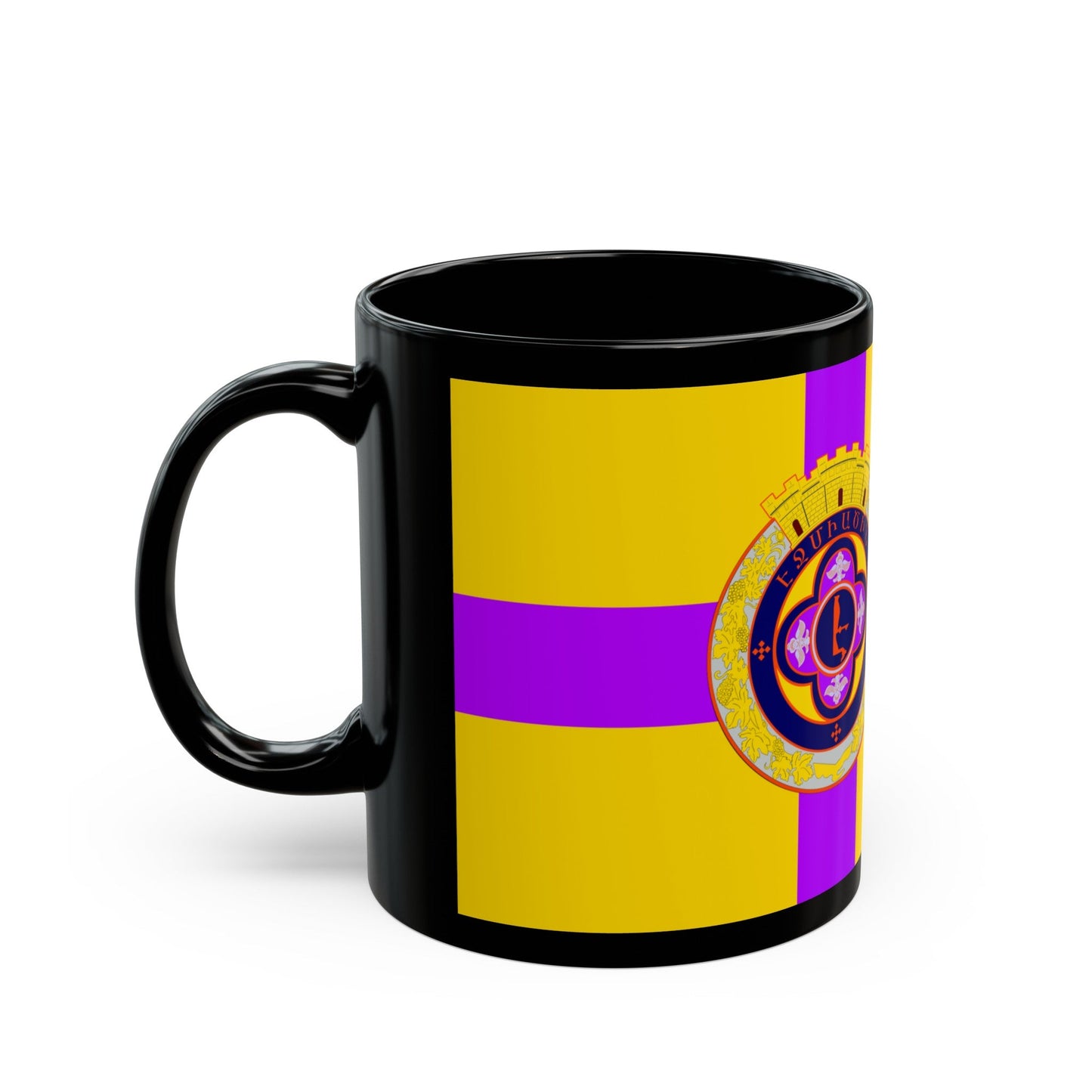 Flag of Vagharshapat Armenia - Black Coffee Mug-The Sticker Space