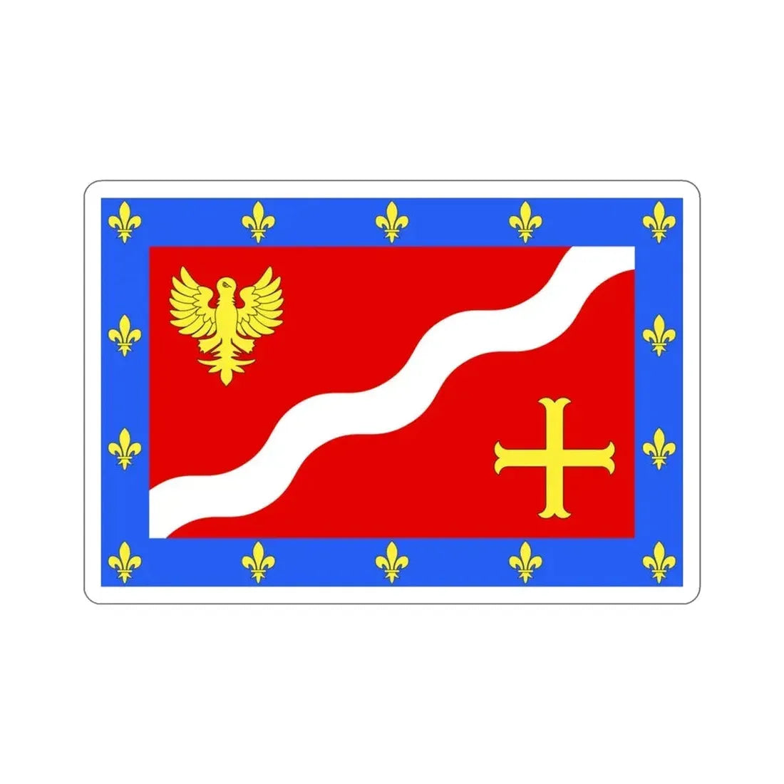 Flag of Val d'Oise France 2 STICKER Vinyl Die-Cut Decal 3 Inch - The Sticker Space