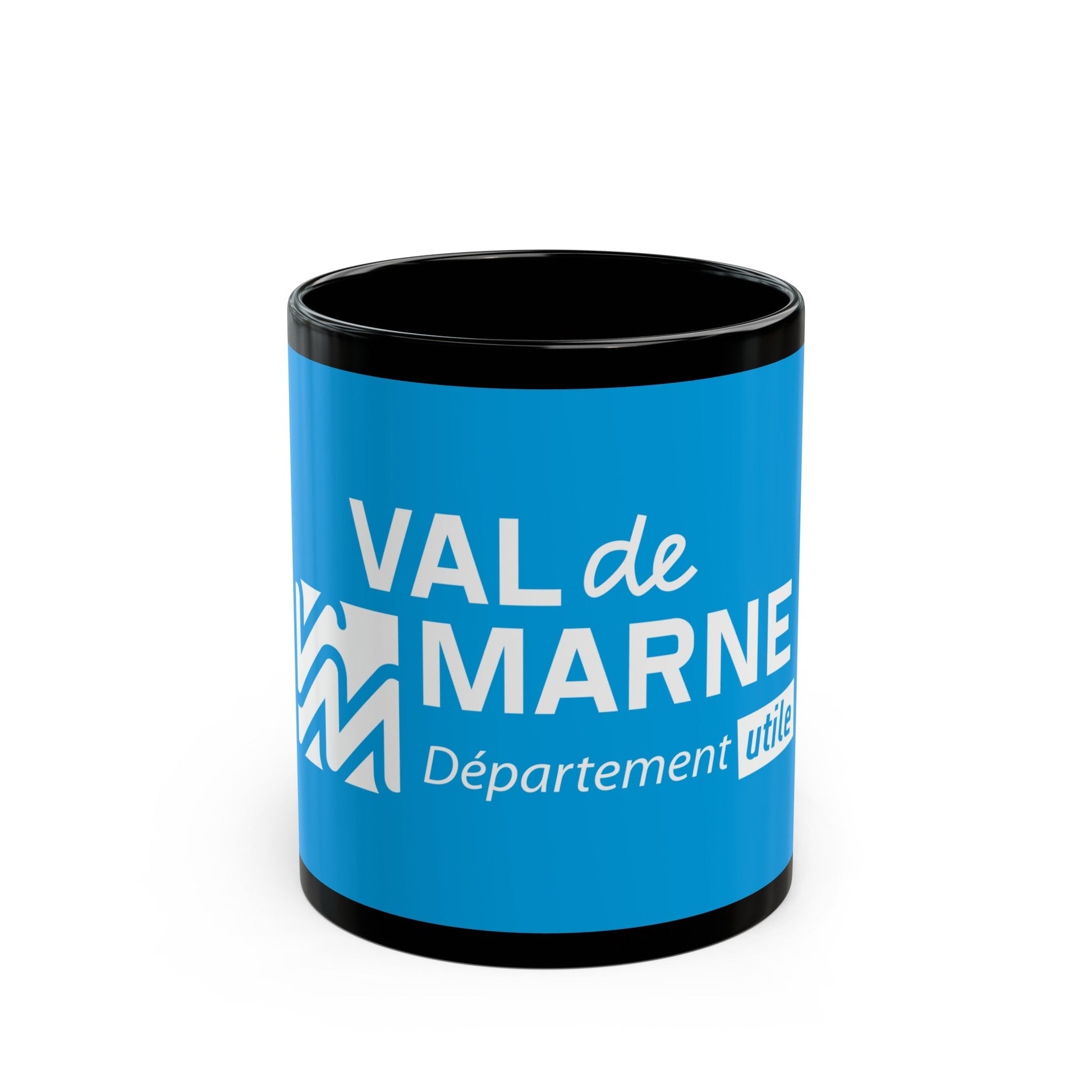 Flag of Val de Marne France - Black Coffee Mug-11oz-The Sticker Space