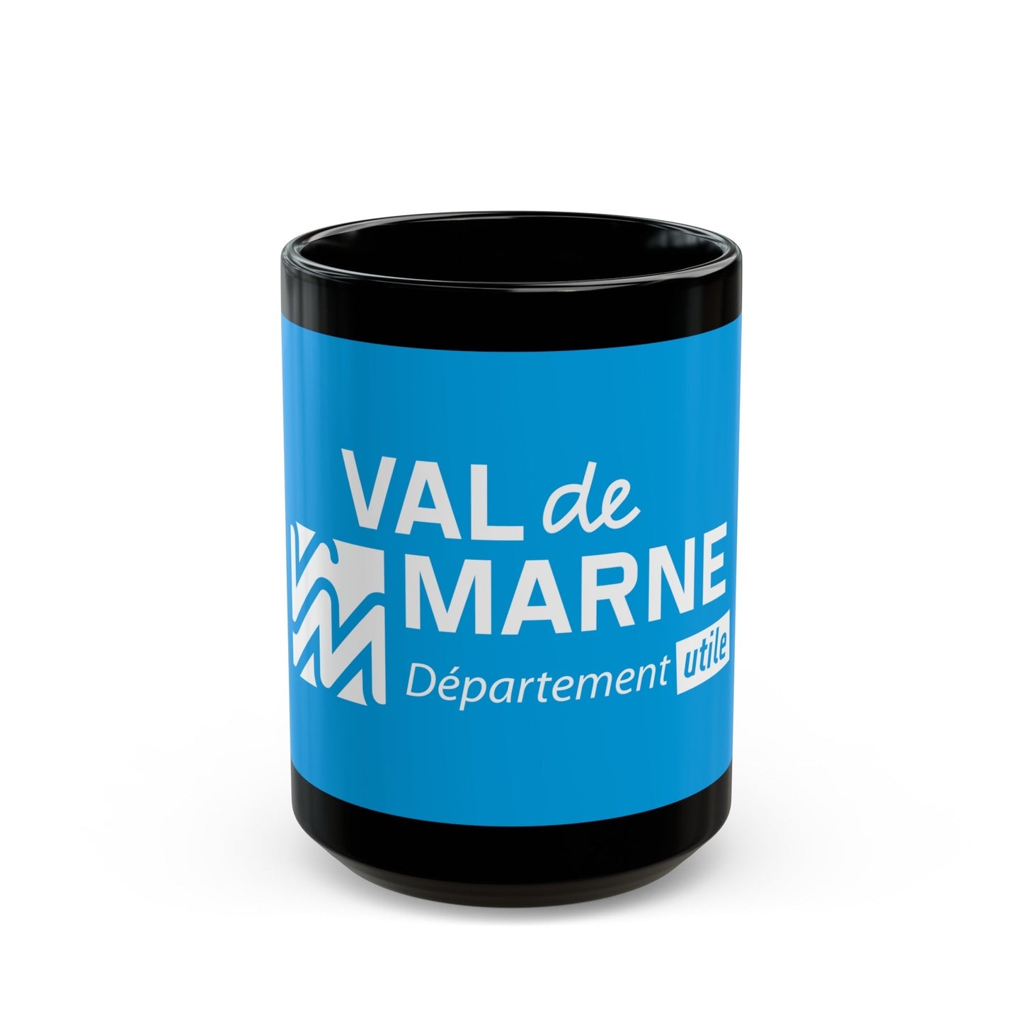 Flag of Val de Marne France - Black Coffee Mug-15oz-The Sticker Space