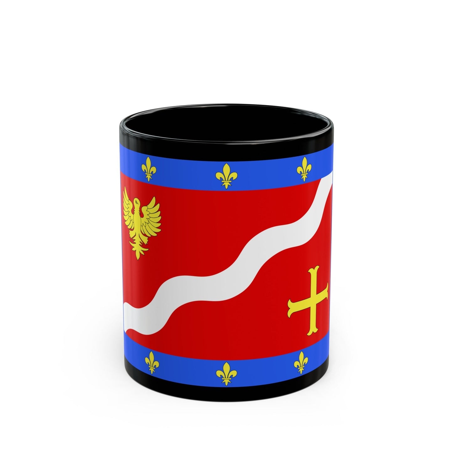 Flag of Val d'Oise France 2 - Black Coffee Mug-11oz-The Sticker Space