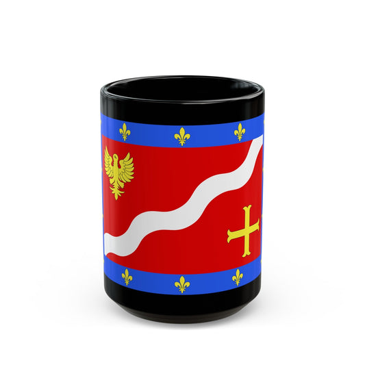 Flag of Val d'Oise France 2 - Black Coffee Mug-15oz-The Sticker Space