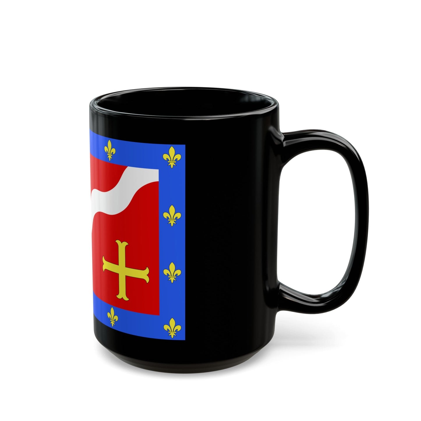 Flag of Val d'Oise France 2 - Black Coffee Mug-The Sticker Space