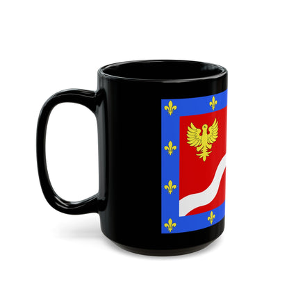 Flag of Val d'Oise France 2 - Black Coffee Mug-The Sticker Space