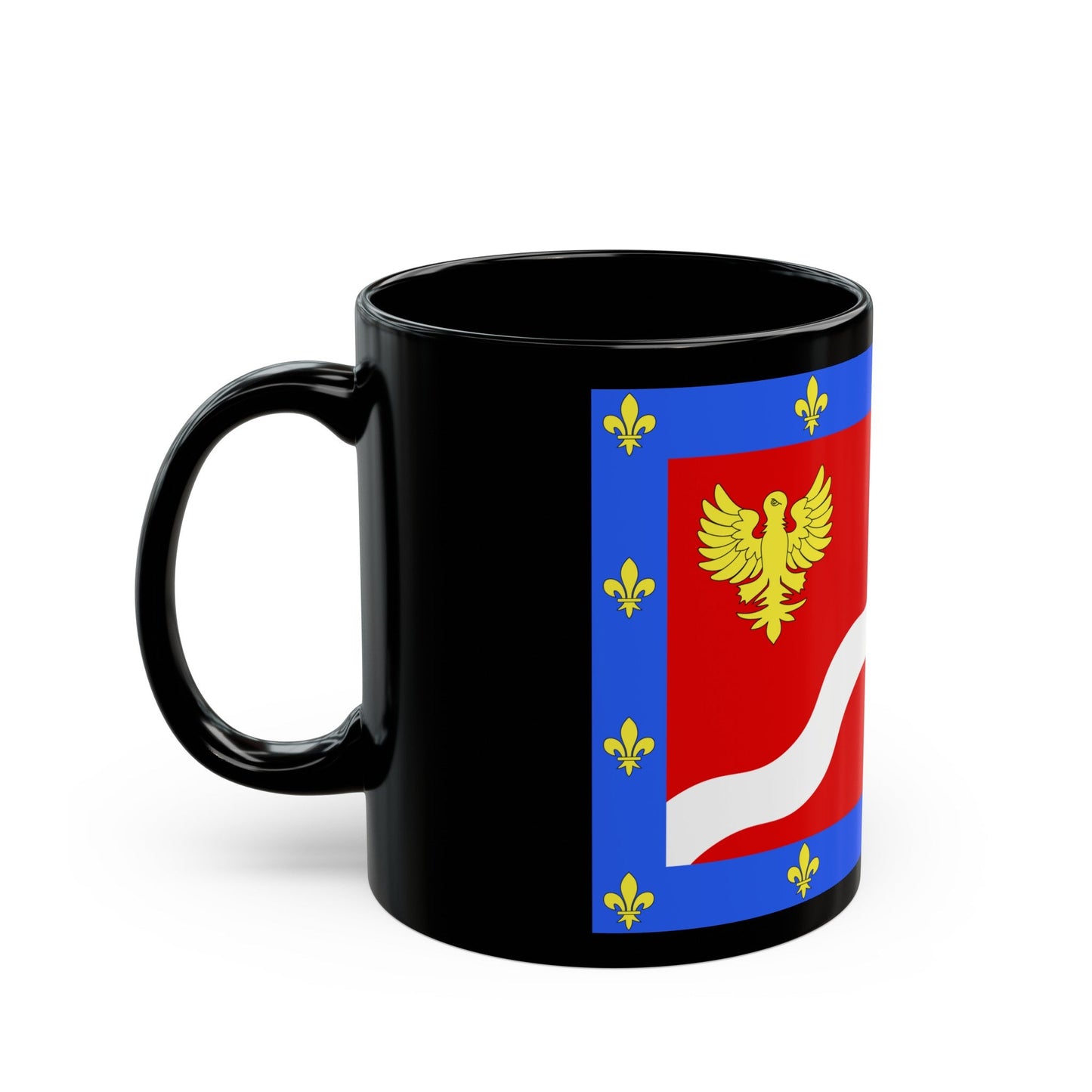 Flag of Val d'Oise France 2 - Black Coffee Mug-The Sticker Space