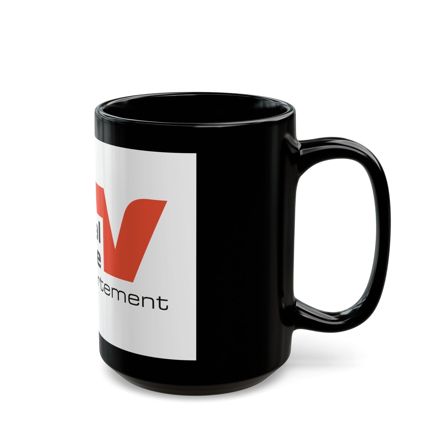 Flag of Val d'Oise France - Black Coffee Mug-The Sticker Space