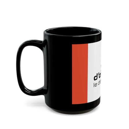 Flag of Val d'Oise France - Black Coffee Mug-The Sticker Space