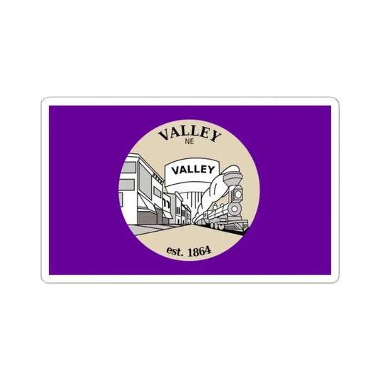 Flag of Valley Nebraska (United States) STICKER Vinyl Kiss-Cut Decal 2 Inch White - The Sticker Space
