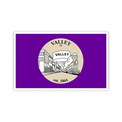Flag of Valley Nebraska (United States) STICKER Vinyl Kiss-Cut Decal 6 Inch White - The Sticker Space
