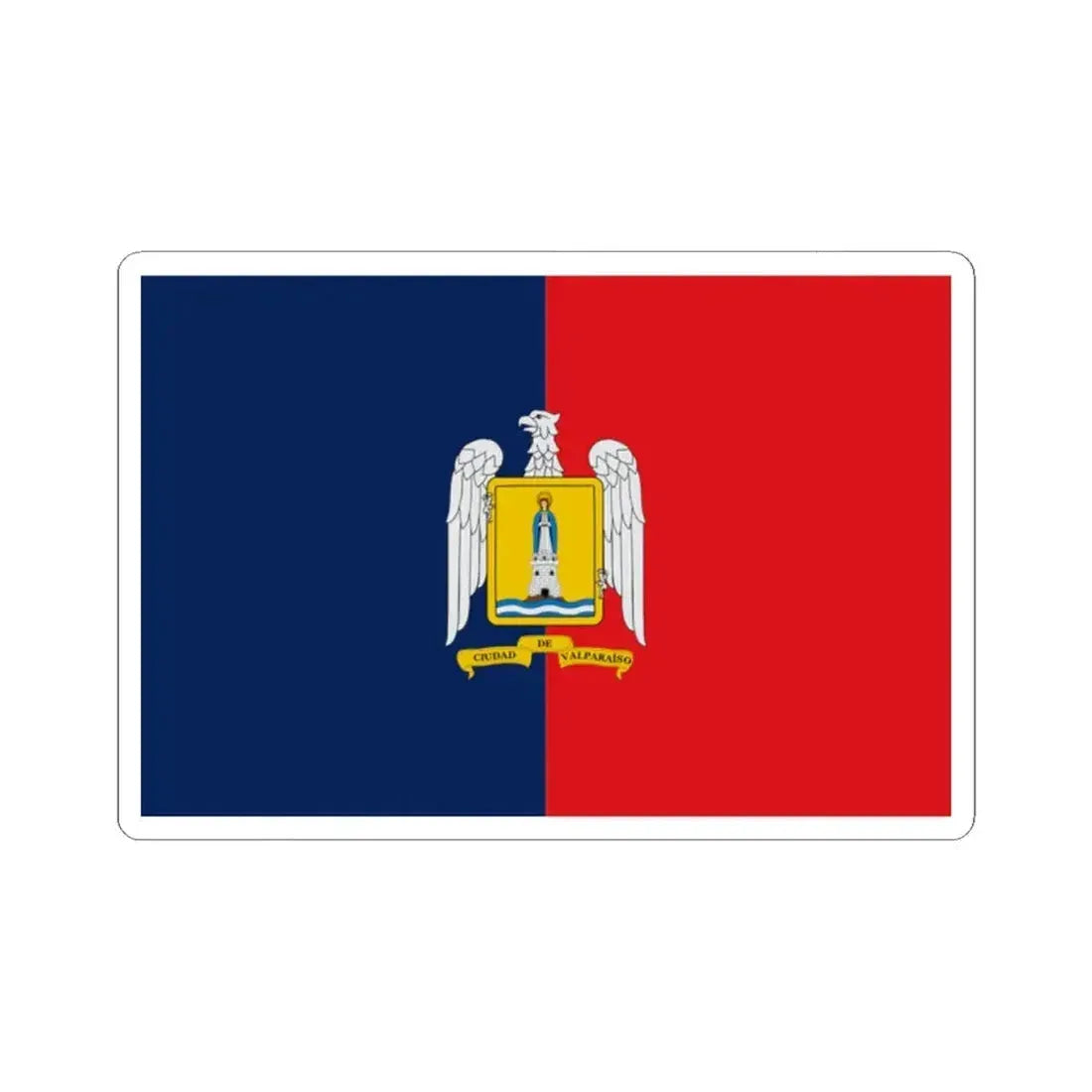 Flag of Valparaiso Chile (Chile) STICKER Vinyl Kiss-Cut Decal 2 Inch White - The Sticker Space
