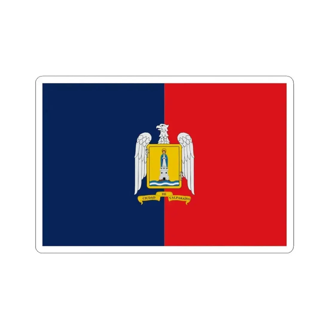Flag of Valparaiso Chile (Chile) STICKER Vinyl Kiss-Cut Decal 3 Inch White - The Sticker Space