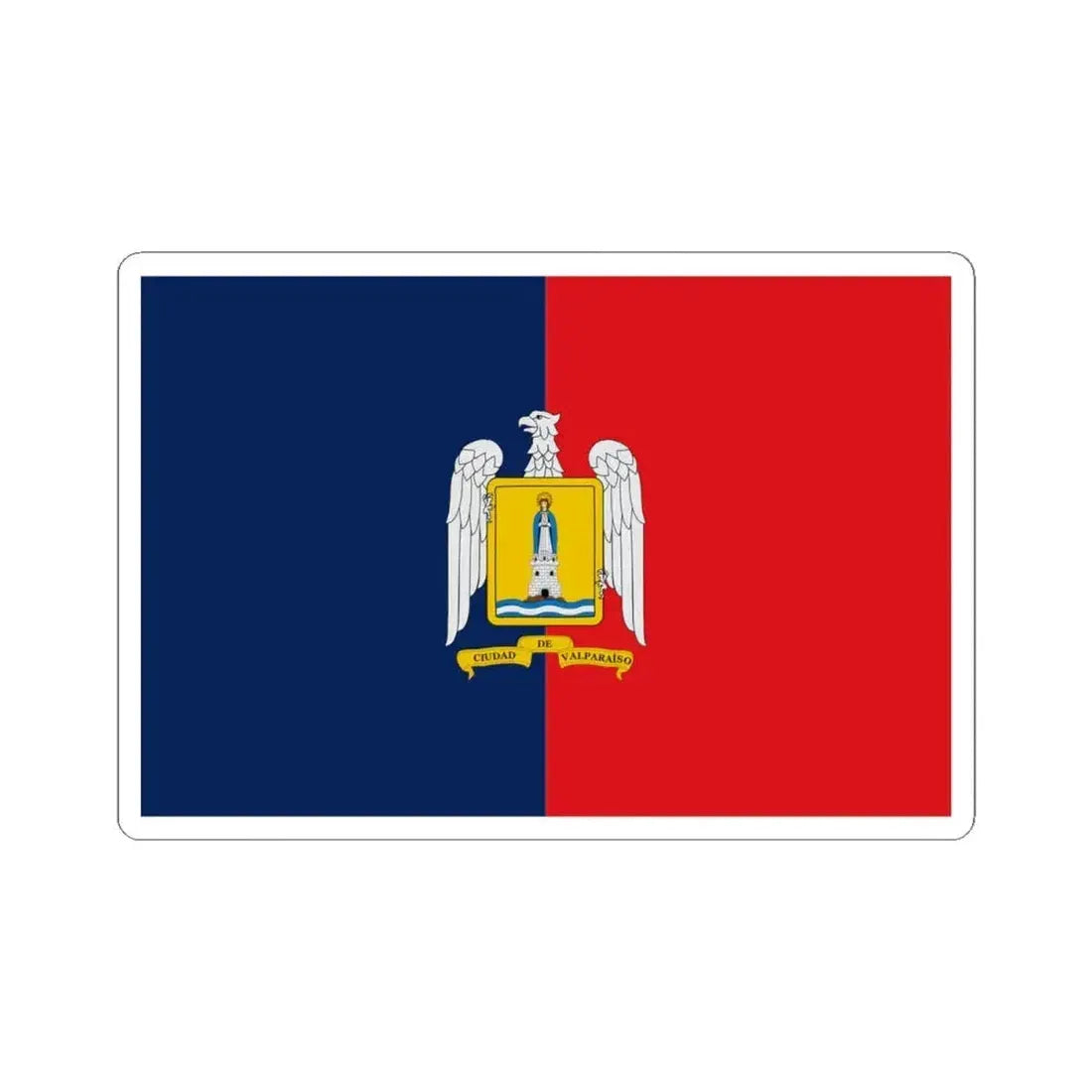 Flag of Valparaiso Chile (Chile) STICKER Vinyl Kiss-Cut Decal 4 Inch White - The Sticker Space
