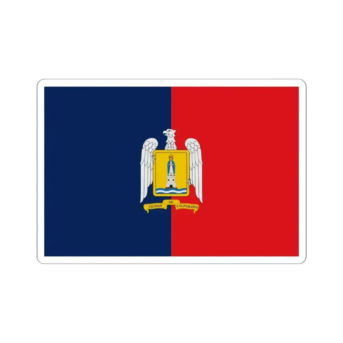 Flag of Valparaiso Chile (Chile) STICKER Vinyl Kiss-Cut Decal 6 Inch White - The Sticker Space