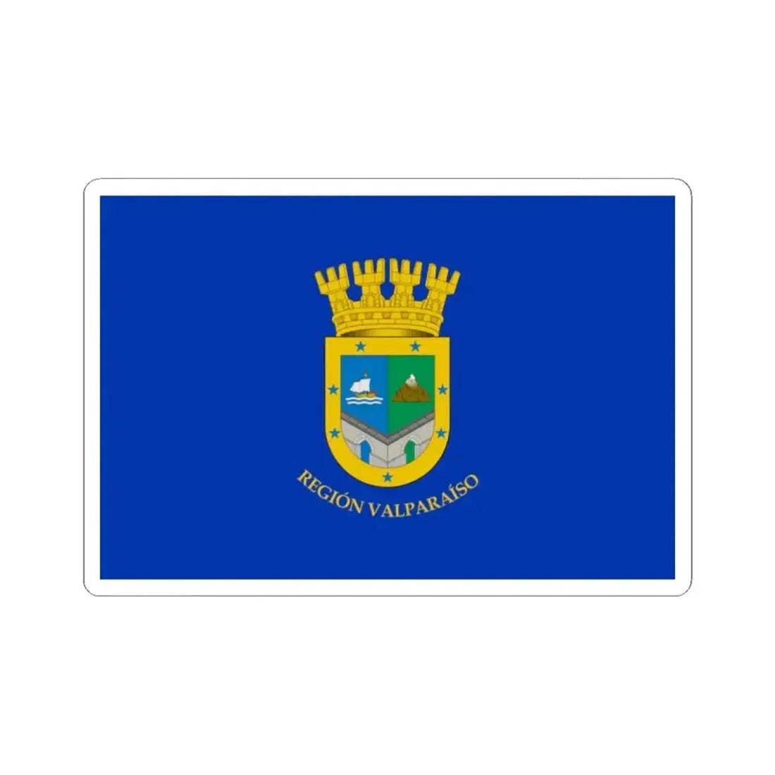 Flag of Valparaiso Region Chile (Chile) STICKER Vinyl Kiss-Cut Decal 2 Inch White - The Sticker Space