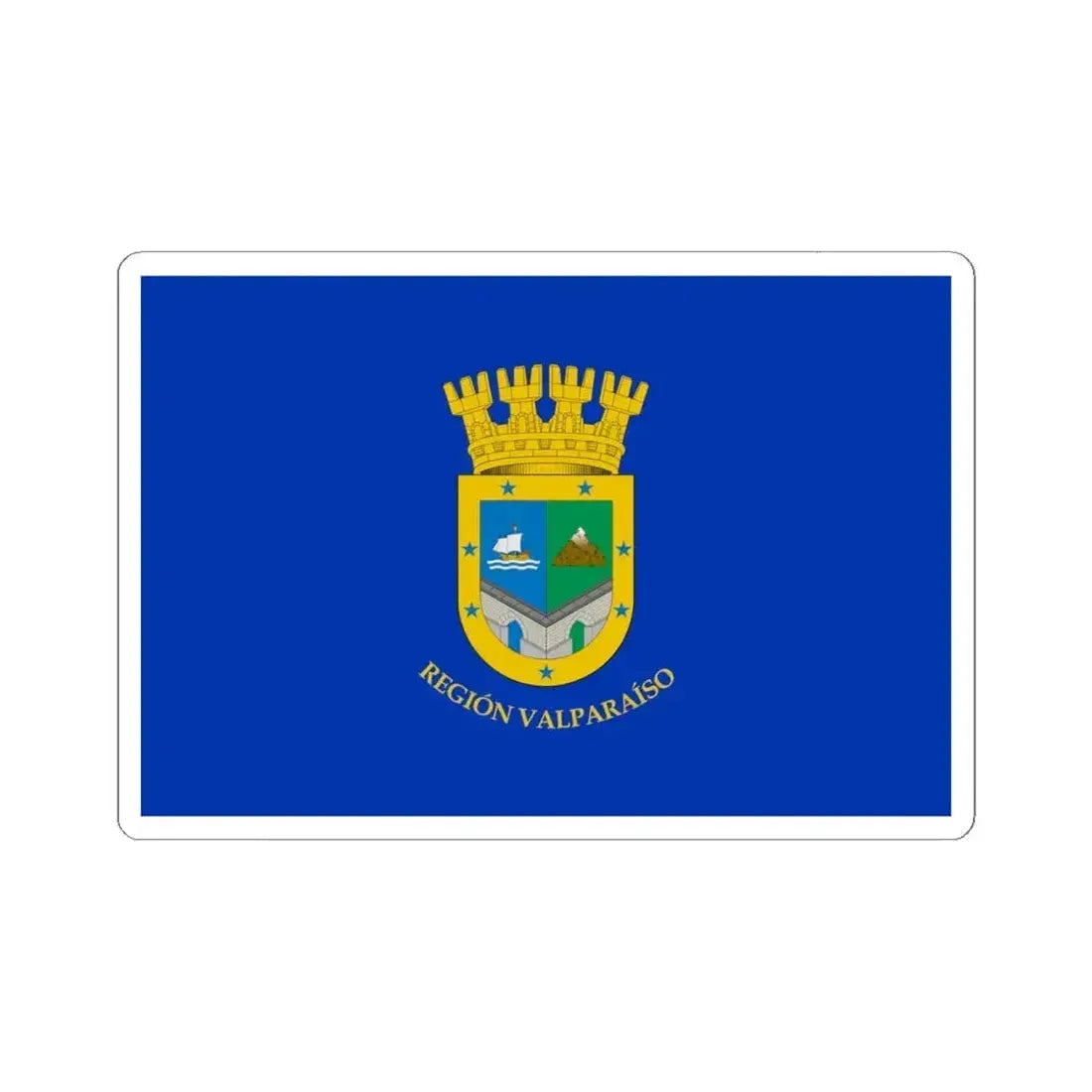 Flag of Valparaiso Region Chile (Chile) STICKER Vinyl Kiss-Cut Decal 6 Inch White - The Sticker Space