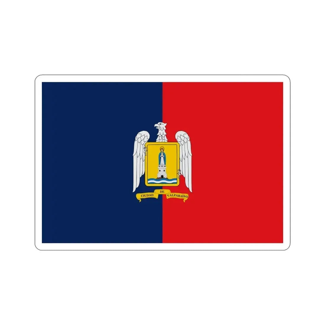 Flag of Valparaíso Chile STICKER Vinyl Die-Cut Decal 4 Inch - The Sticker Space