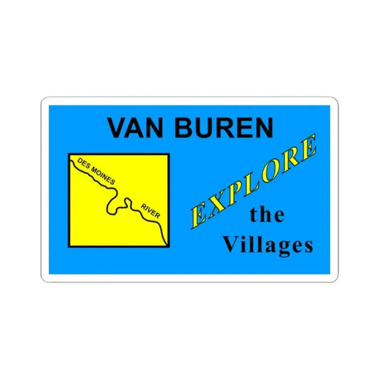 Flag of Van Buren County Iowa Sesquicentennial (United States) STICKER Vinyl Kiss-Cut Decal 2 Inch White - The Sticker Space