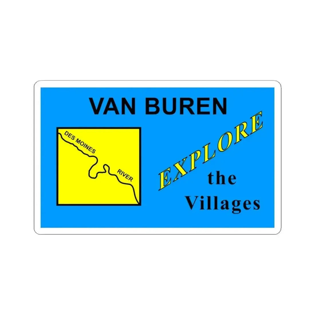 Flag of Van Buren County Iowa Sesquicentennial (United States) STICKER Vinyl Kiss-Cut Decal 4 Inch White - The Sticker Space