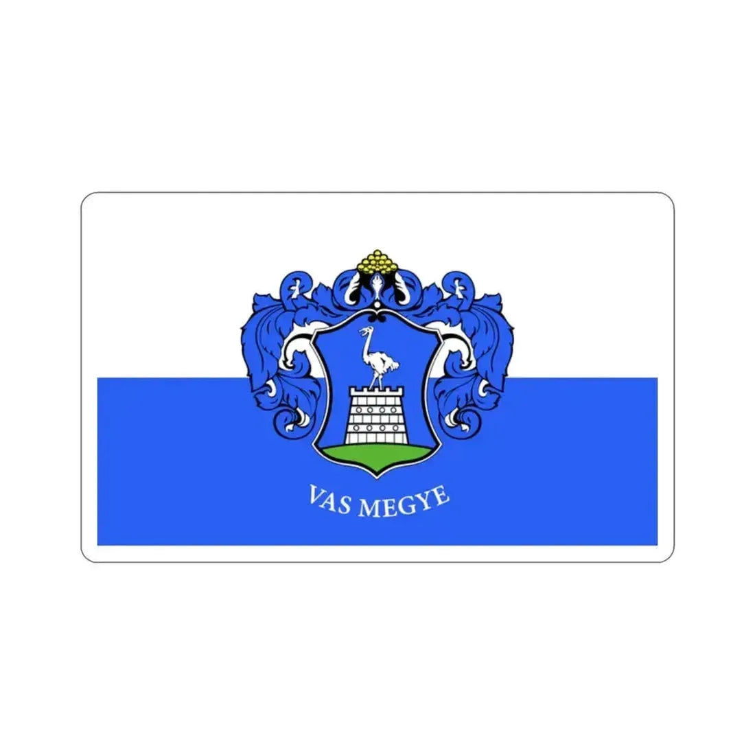 Flag of Vas County Hungary STICKER Vinyl Die-Cut Decal 2 Inch - The Sticker Space
