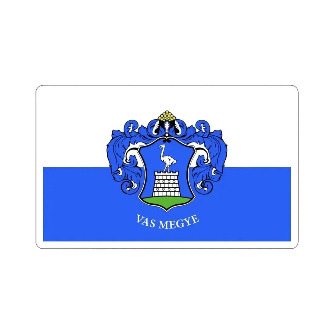 Flag of Vas County Hungary STICKER Vinyl Die-Cut Decal 3 Inch - The Sticker Space