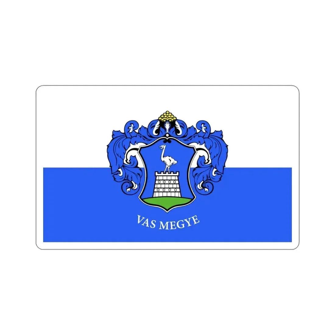 Flag of Vas County Hungary STICKER Vinyl Die-Cut Decal 3 Inch - The Sticker Space