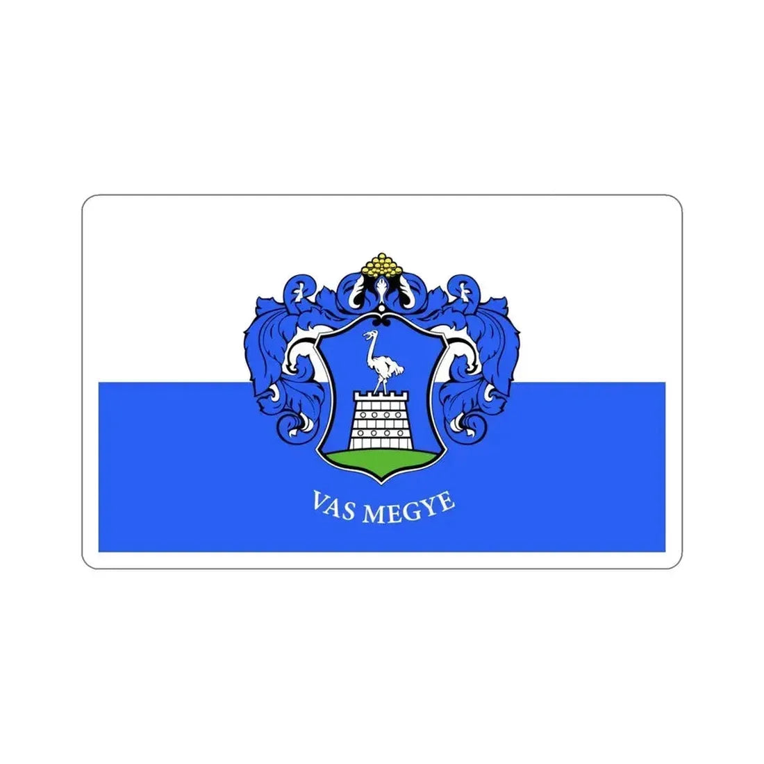 Flag of Vas County Hungary STICKER Vinyl Die-Cut Decal 4 Inch - The Sticker Space