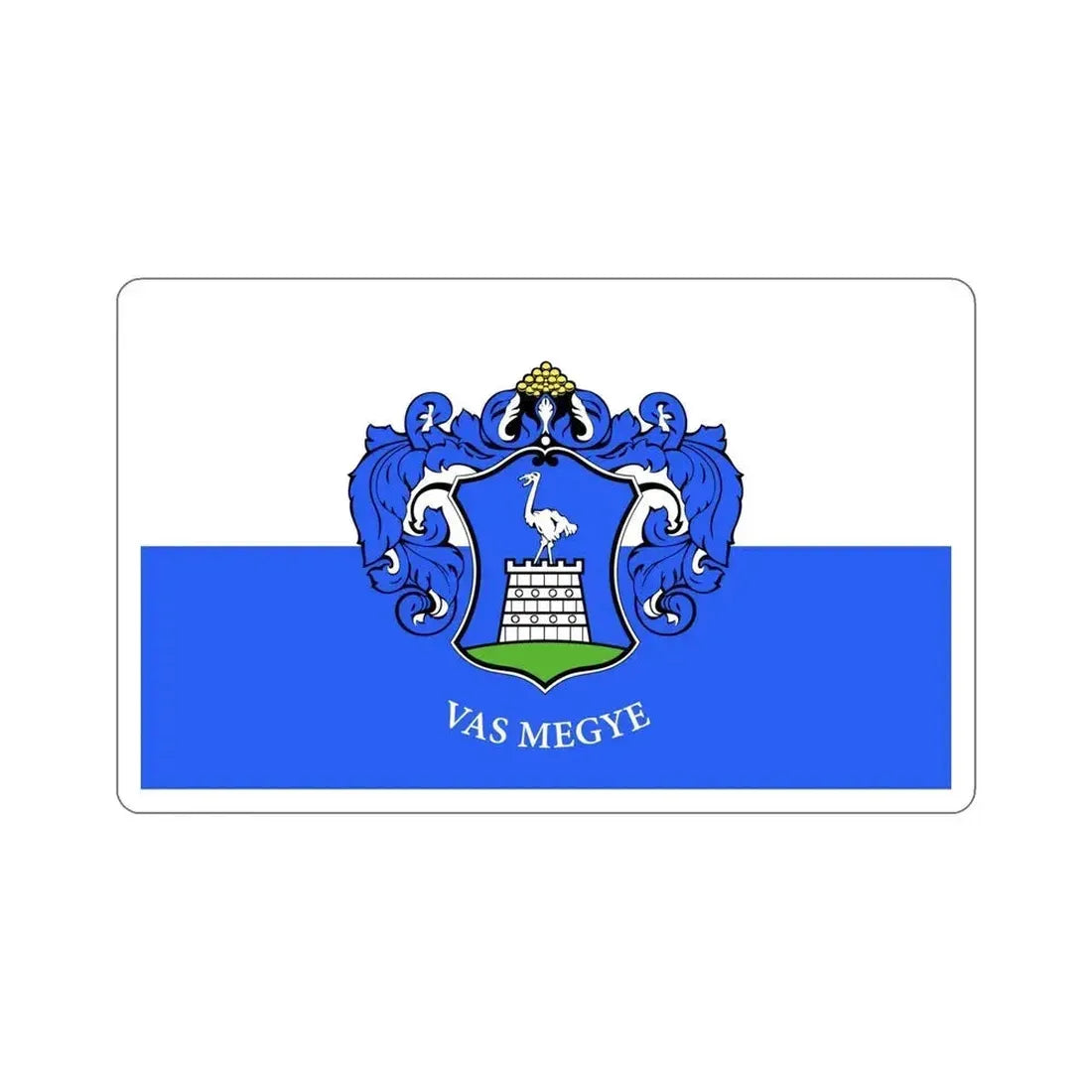 Flag of Vas County Hungary STICKER Vinyl Die-Cut Decal 6 Inch - The Sticker Space